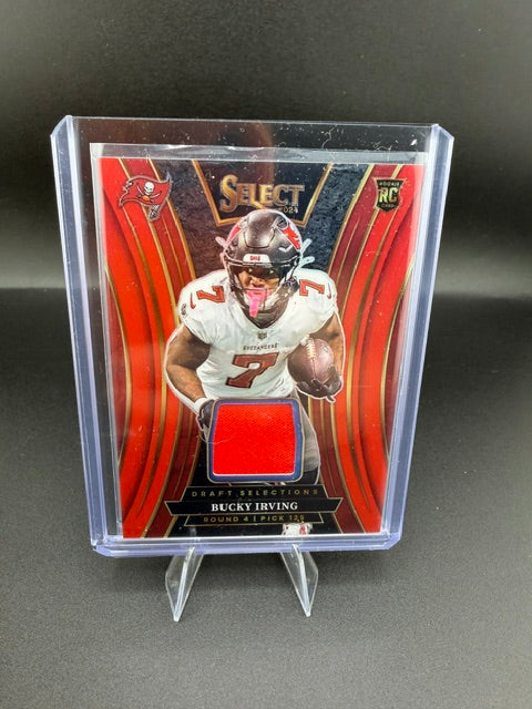 2024 Panini Select Draft Selections Memorabilia Bucky Irving RC Red Prizm DSM-BIG - front