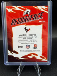 2025 Topps Resurgence Jayden Higgins RRS-JH Red Power Surge Rookie Relic Auto 5/5 - back