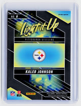 2025 Panini Mosaic Football Light It Up Caleb Johnson RC #6 Pittsburgh Steelers - back