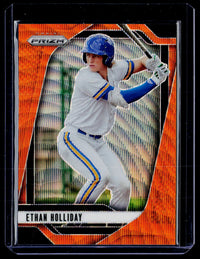 2025 Panini Prizm Baseball Ethan Holliday #82 Orange Wave Prizms 40/49 - front