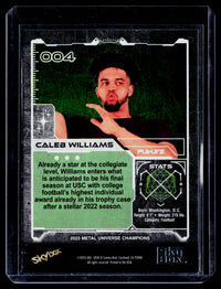 2023 SkyBox Metal Universe Champions Caleb Williams Rookie #004 USC - back