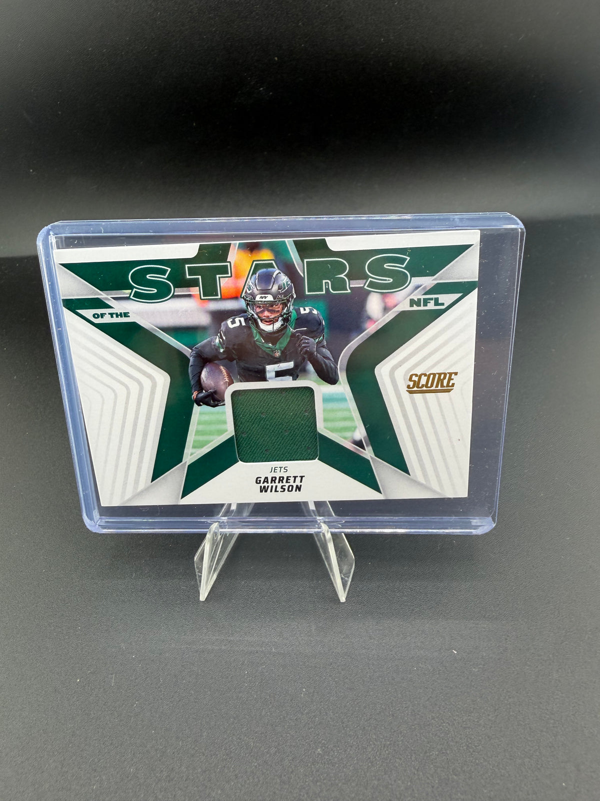 2025 Panini Score Stars of the NFL Garrett Wilson New York Jets Memorabilia Card SNJ-GWN - front