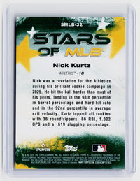 2026 Topps Stars of MLB Nick Kurtz #SMLB-32 Athletics Rookie - back