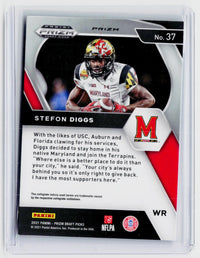 2021 Panini Prizm Draft Picks Stefon Diggs Green Prizm #37 Maryland - back