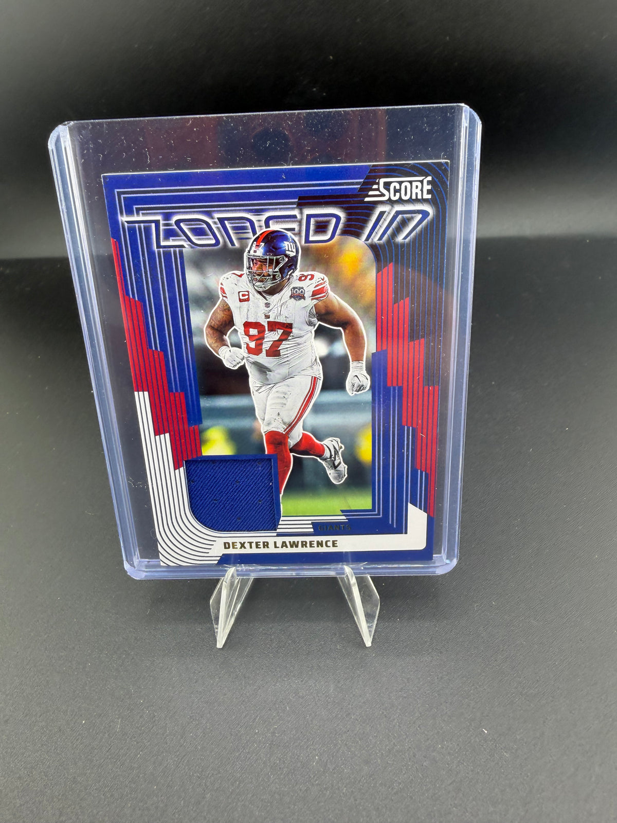 2025 Panini Score Zoned In Memorabilia Dexter Lawrence ZON-DLE New York Giants - front