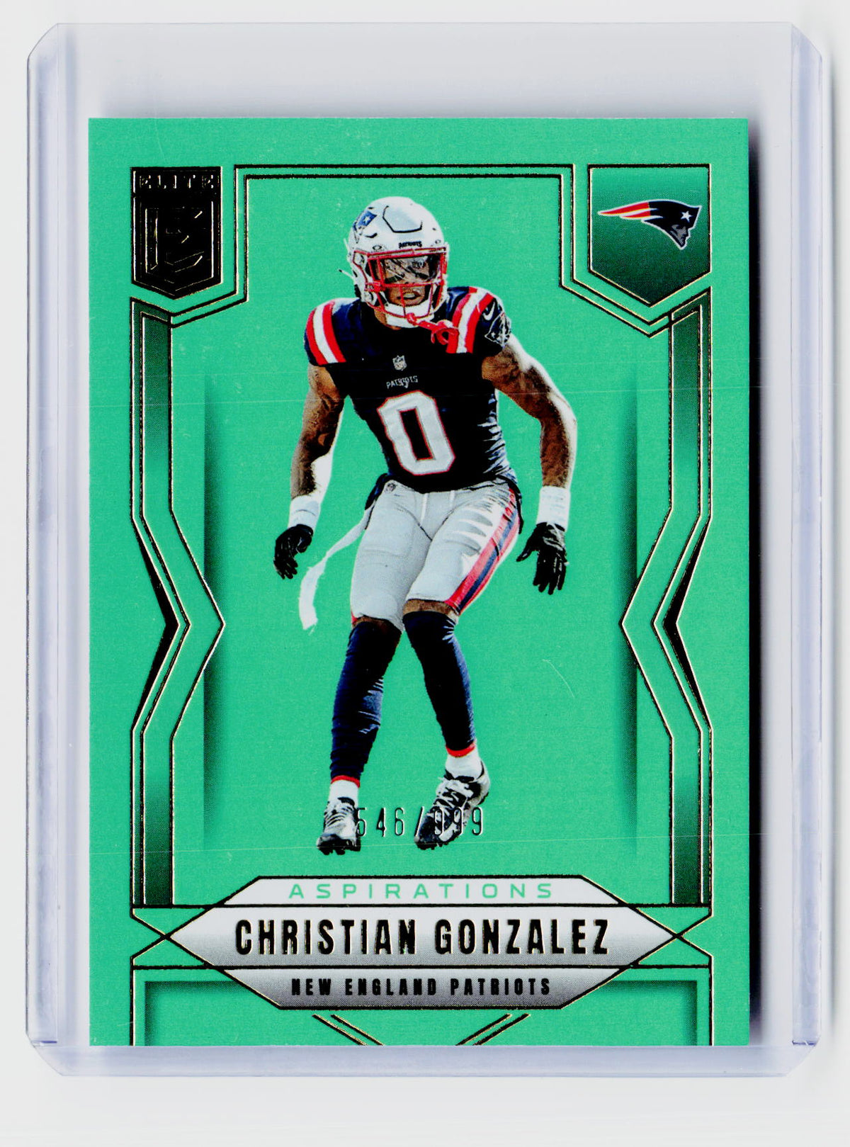 2025 Panini Donruss Elite Football Christian Gonzalez Aspirations #48 /999 Patriots - front