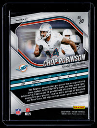 2025 Panini Prizm Football Chop Robinson #20 Green Prizm Rookie - back