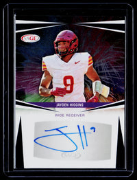 2025 SAGE Autograph Jayden Higgins Autograph #A-JH5 - front
