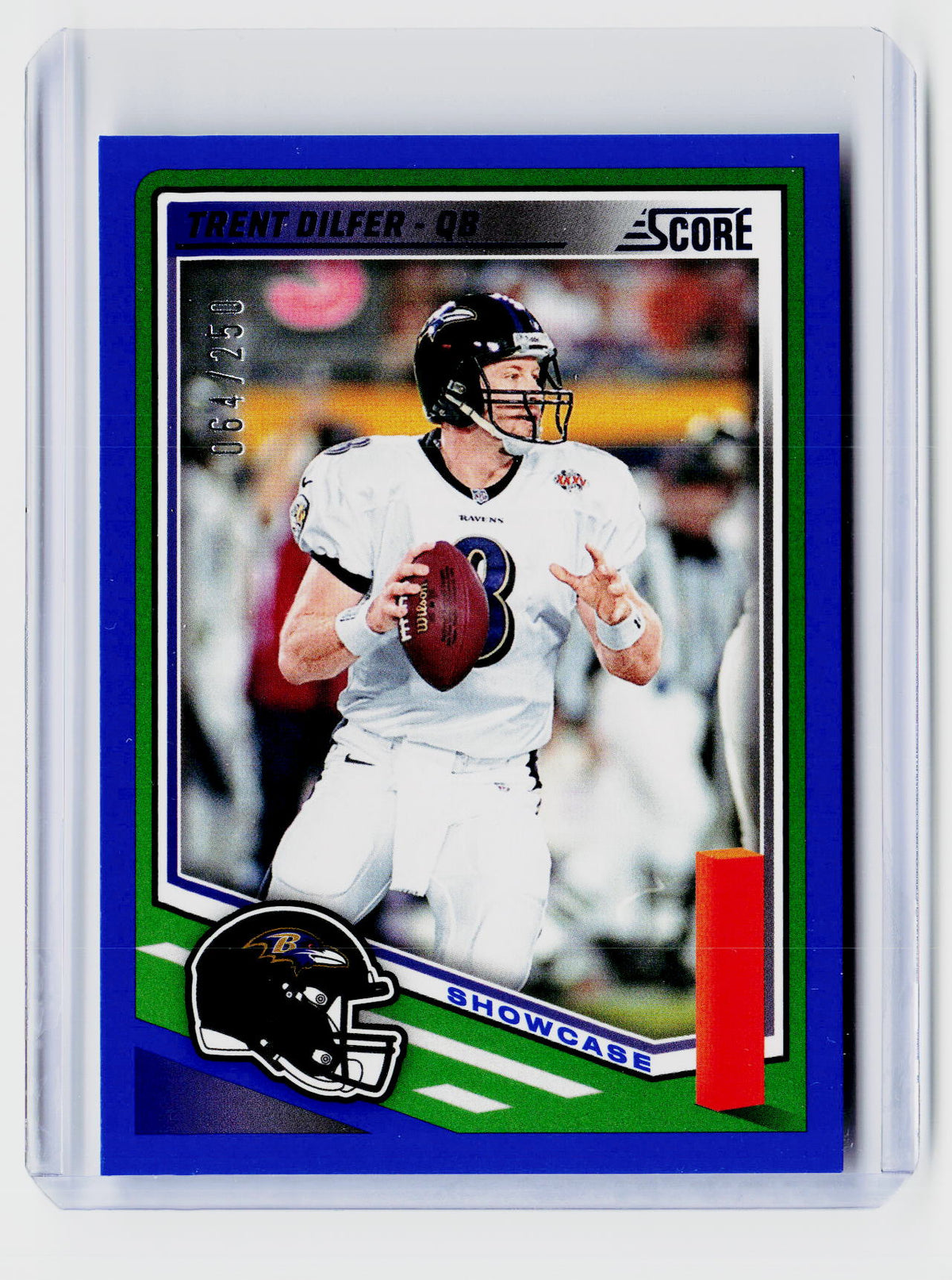 2025 Panini Score Football Showcase Trent Dilfer Blue #252 /250 - front