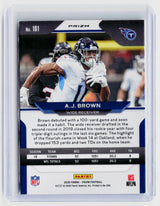 2020 Panini Prizm Football A.J. Brown Green Ice #101 Tennessee Titans - back