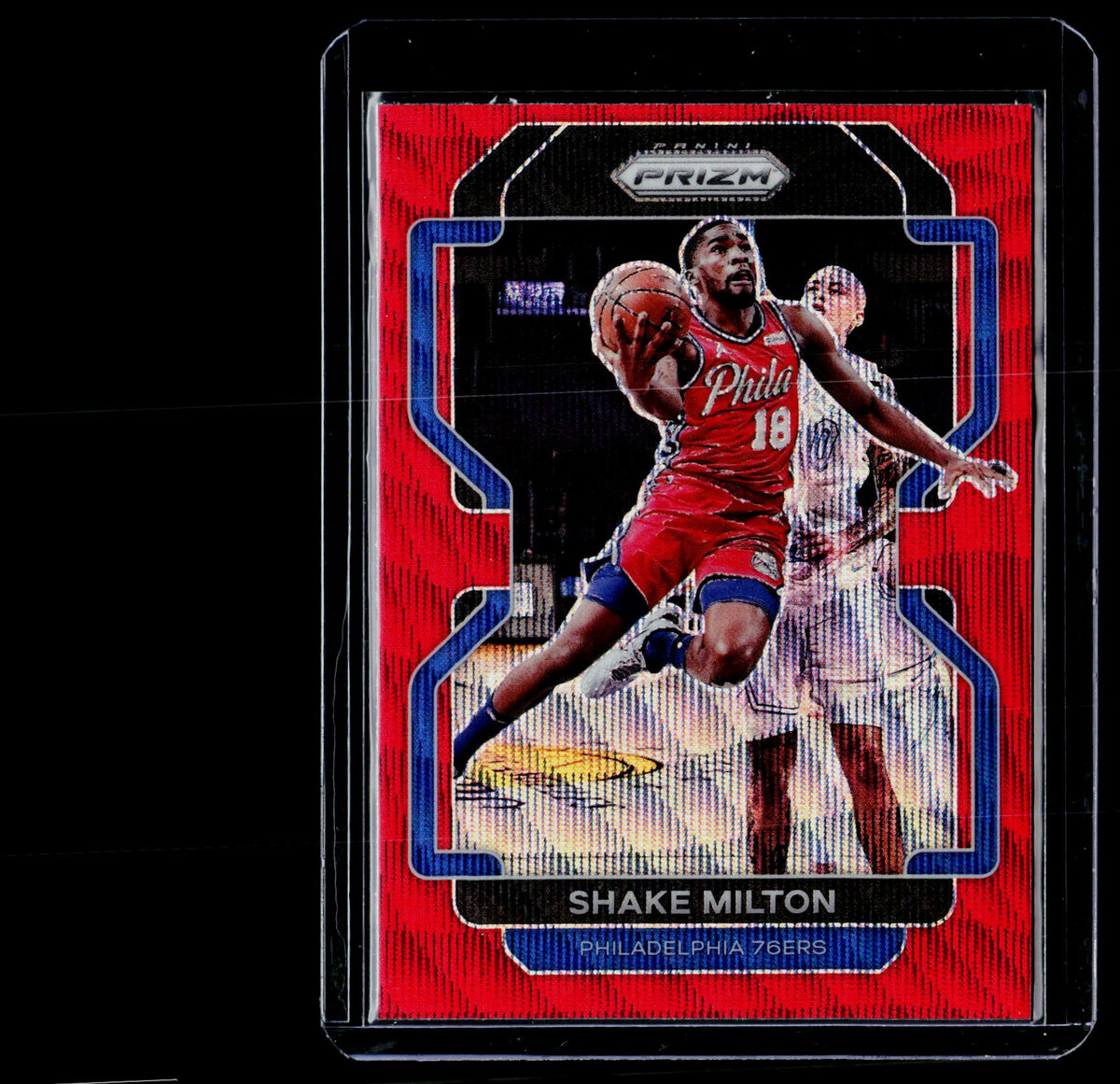 2021-22 Panini Prizm Shake Milton #58 Red White and Blue Prizm - front