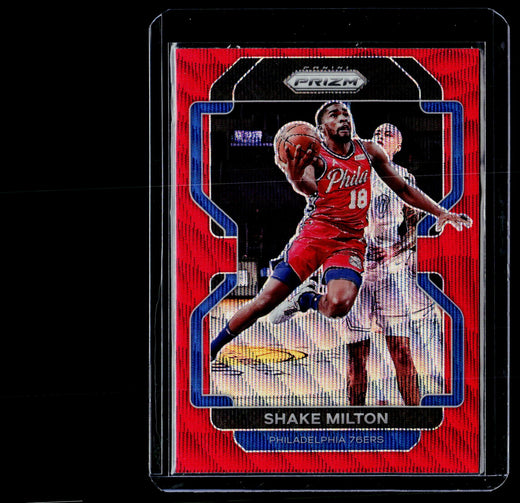 2021-22 Panini Prizm Shake Milton #58 Red White and Blue Prizm - front
