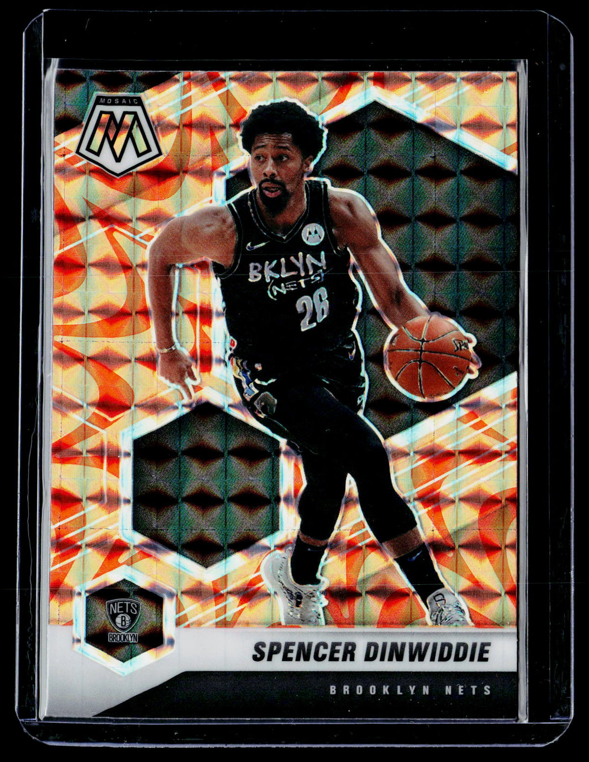 2020-21 Panini Mosaic Spencer Dinwiddie #6 Brooklyn Nets - front