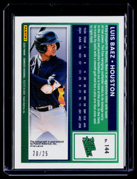 2025 Panini Donruss Baseball Rated Prospects Optic Signatures Luis Baez #144 Green Auto /25 - back