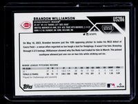 2023 Topps Update Series Brandon Williamson RC #US286 Cincinnati Reds - back