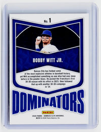 2026 Panini Donruss Elite Dominators Bobby Witt Jr. Kansas City Royals #1 - back