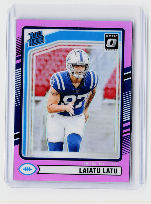 2024 Panini Donruss Football Optic Pink Rated Rookie Laitu Latu #311 - front