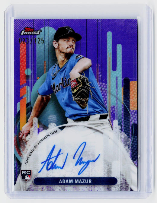 2025 Topps Finest Baseball Adam Mazur Finest Autographs Purple Refractor RC Auto /125 - front