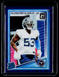 2025 Panini Donruss Optic Rated Rookie Blue Holo #280 Oluwafemi Oladejo - front