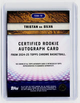2024-25 Topps Chrome Basketball Tristan da Silva Certified Rookie Autograph RC - back