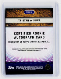2024-25 Topps Chrome Basketball Tristan da Silva Certified Rookie Autograph RC - back