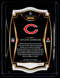 2020 Panini Select Football Jaylon Johnson Premier Level Rookie Card #195 Bears - back