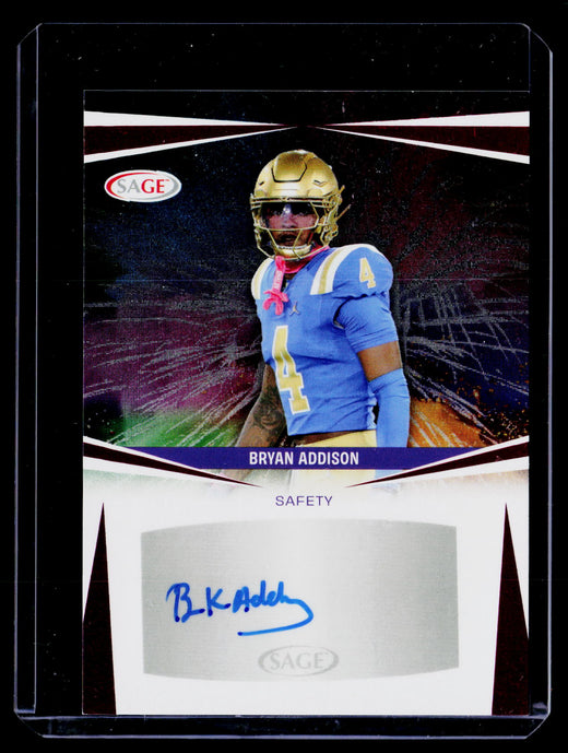 2025 SAGE Autograph Bryan Addison A-BA Autographed Card - front
