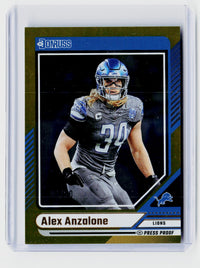 2024 Panini Donruss Football Alex Anzalone Press Proof Gold /50 - front
