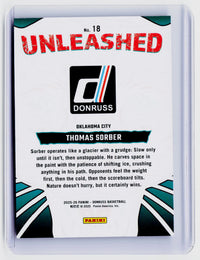 2025-26 Panini Donruss Basketball Unleashed Thomas Sorber Rookie #18 /299 - back
