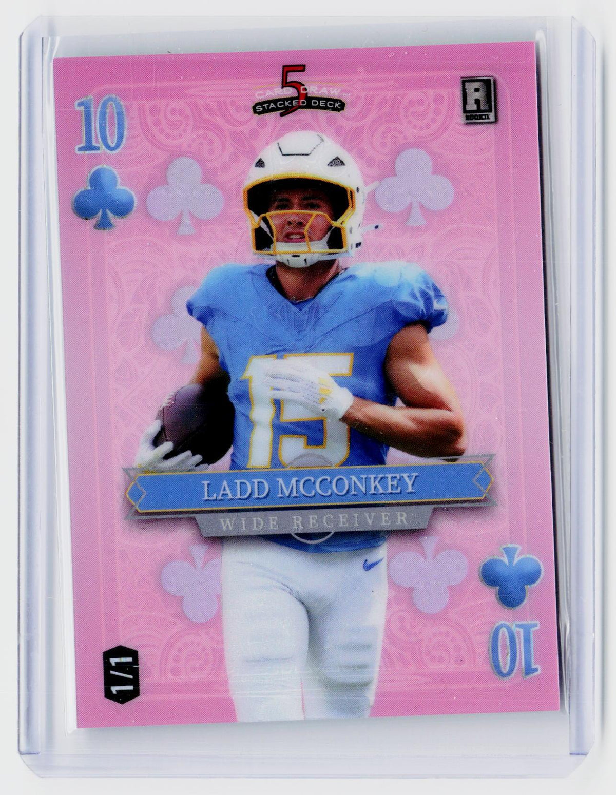 2024 Wild Card 5 Card Draw Stacked Deck Ladd McConkey 1/1 - front