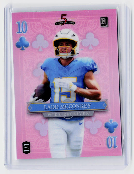 2024 Wild Card 5 Card Draw Stacked Deck Ladd McConkey 1/1 - front