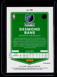 2021-22 Panini Donruss Optic Basketball Desmond Bane #50 - back