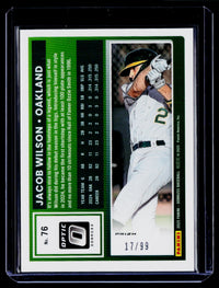 2025 Panini Donruss Optic Jacob Wilson #76 Red /99 17/99 - back
