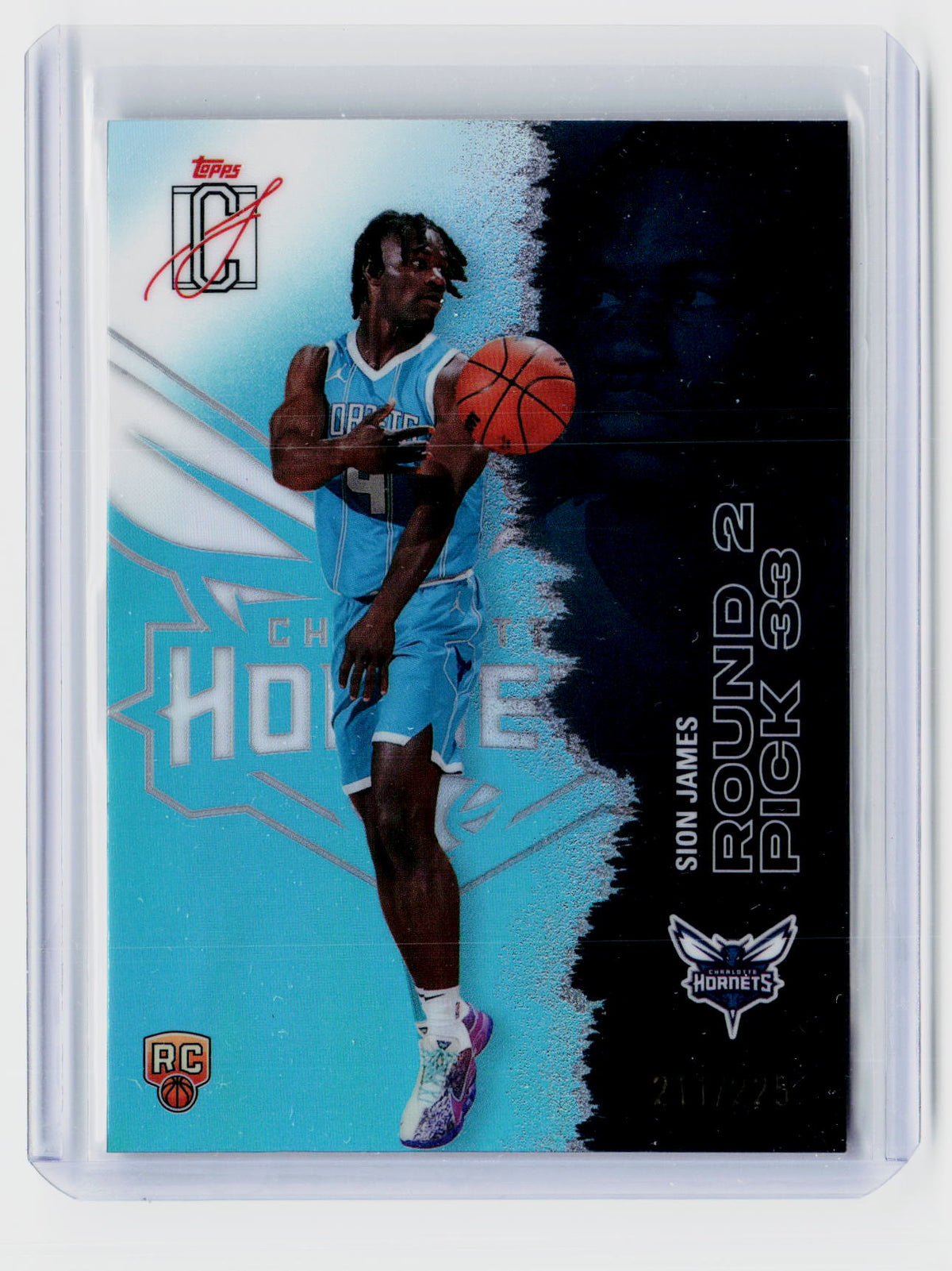 2026 Topps Chrome Sion James Rookie Card #126 Charlotte Hornets - front