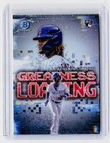 2025 Bowman Chrome Greatness Loading GL-3 Kevin Alcántara RC Chicago Cubs - front