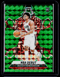 2023-24 Panini Mosaic Basketball NBA Debut Green Mosaic Scoot Henderson RC #255 - front