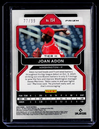 2022 Panini Prizm Baseball Tier II Joan Adon #154 Red Donut Circles Prizms /99 - back