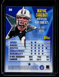 1999 Topps Stars Wayne Chrebet New York Jets #58 - back