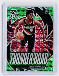 2023-24 Panini Mosaic Thunder Road Green Mosaic Scoot Henderson RC #14 - front