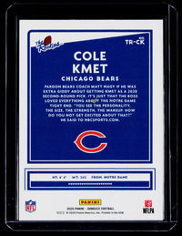 2020 Panini Donruss The Rookies Cole Kmet TR-CK Chicago Bears Rookie Card - back