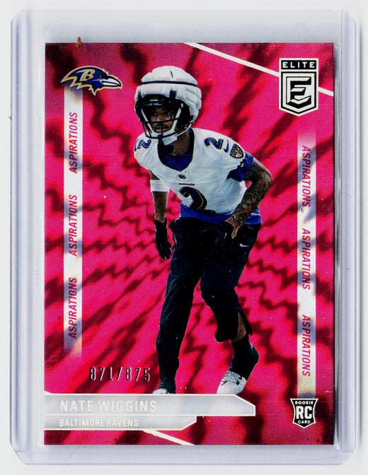 2024 Panini Donruss Elite Aspirations Nate Wiggins Rookie #157 /875 Baltimore Ravens - front