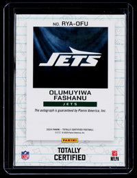 2024 Panini Totally Certified Rookie Yearbook Autographs Olumuyiwa Fashanu RYA-OFU - back