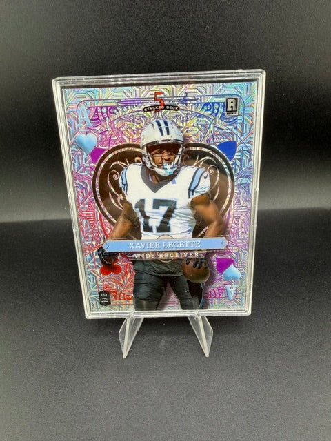 2024 Wild Card 5 Card Draw Promo Xavier Legette Jack Stealth Heart GoldSuits RC /2 - front