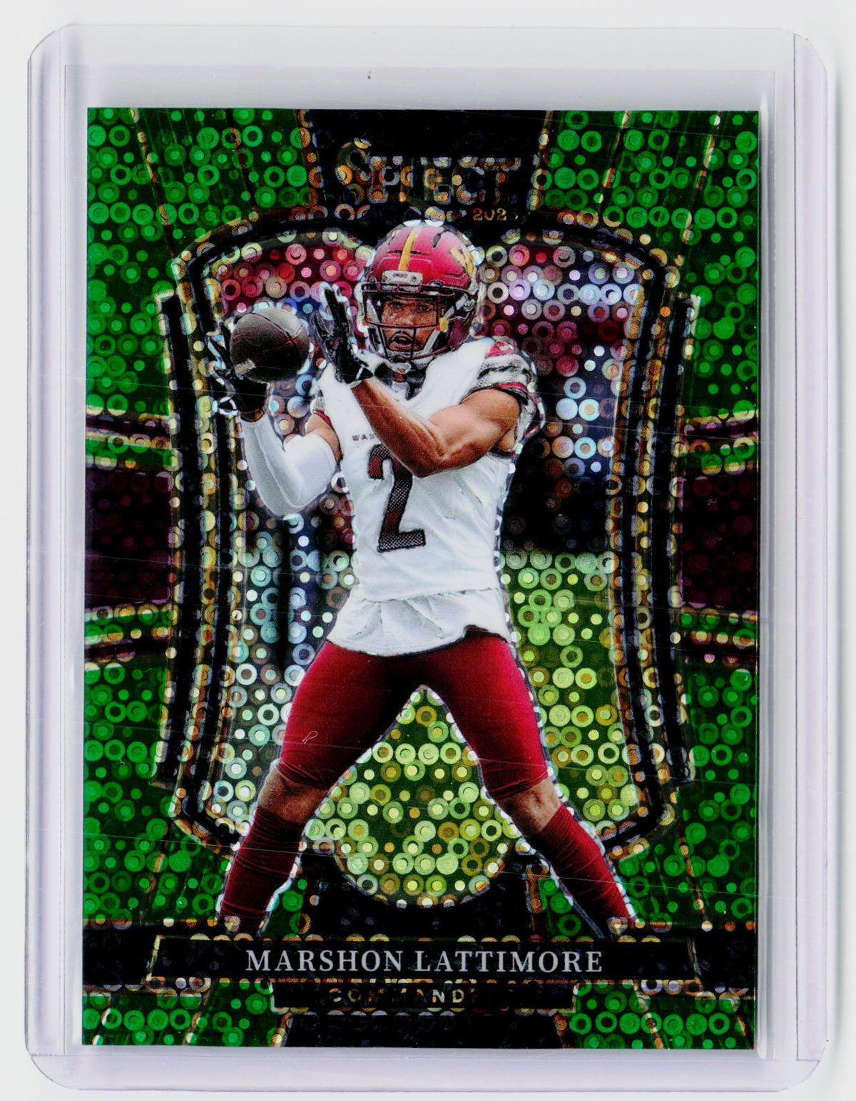 2025 Panini Select Football Marshon Lattimore #189 Green Prizm Premier Level 5/5 - front