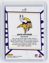 2023 Panini Donruss Optic Football Justin Jefferson #15 Minnesota Vikings - back