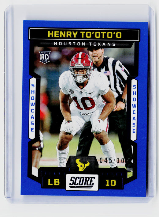 2023 Panini Score Football Henry To'oTo'o Showcase Rookie #378 045/100 - front
