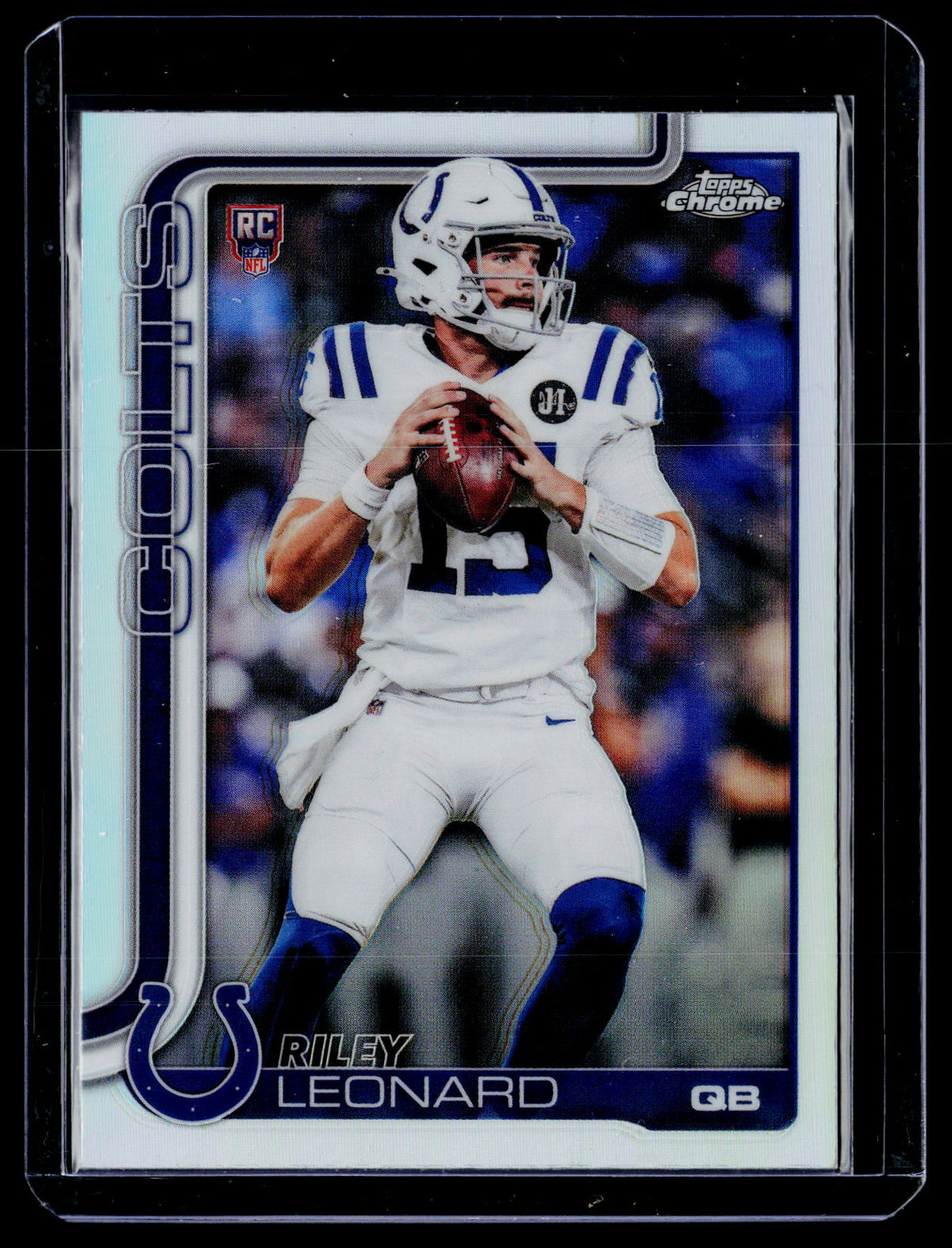 2025 Topps Chrome Refractor Riley Leonard RC #318 Colts - front
