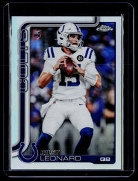 2025 Topps Chrome Refractor Riley Leonard RC #318 Colts - front