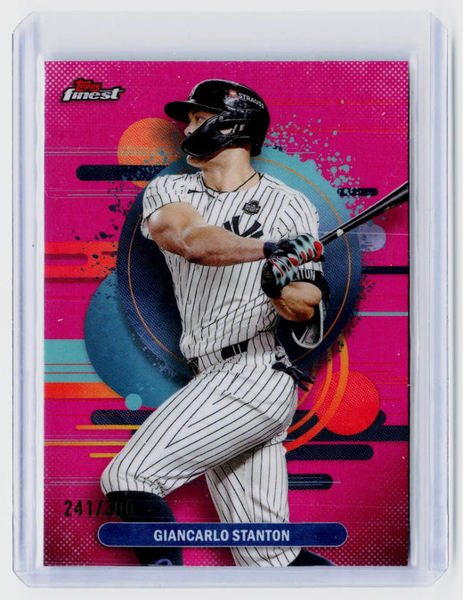 2025 Topps Finest Giancarlo Stanton Pink Refractor #105 /300 New York Yankees - front