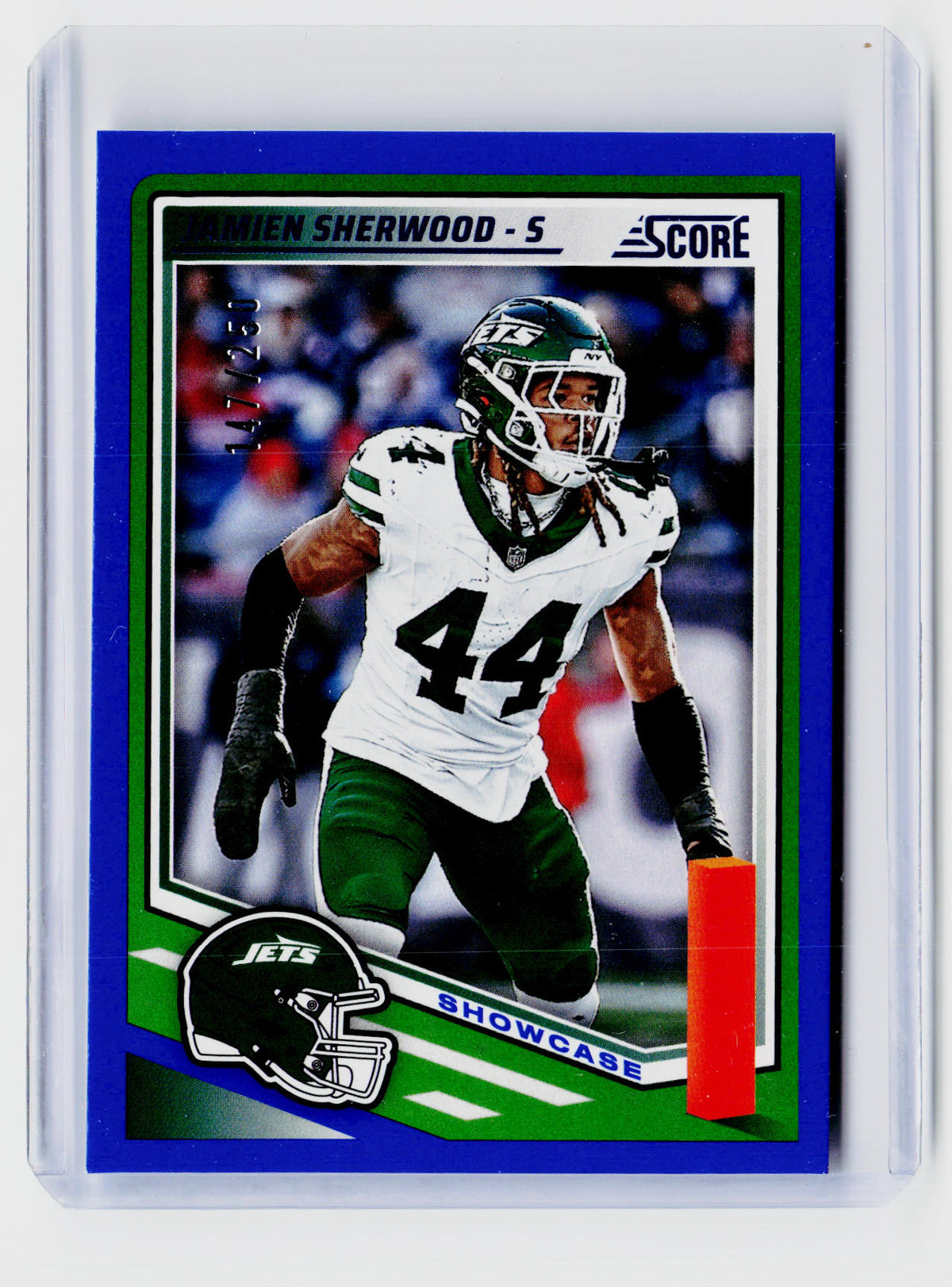 2025 Panini Score Football Showcase Jamien Sherwood #144 /250 New York Jets - front